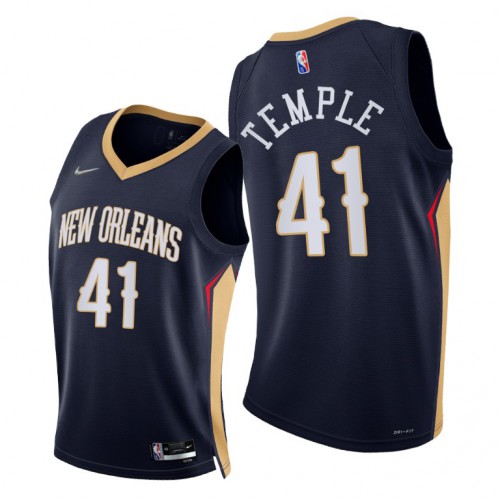 New Orleans Pelicans #41 Garrett Temple Womens 2021-22 75th Diamond Anniversary Jersey Navy Womens