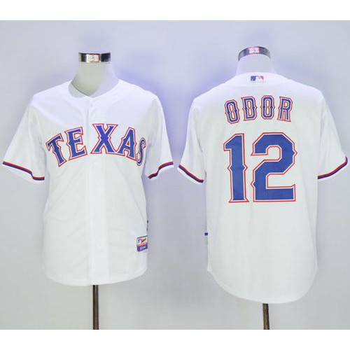 Texas Rangers #12 Rougned Odor White Cool Base Stitched Jersey Men's