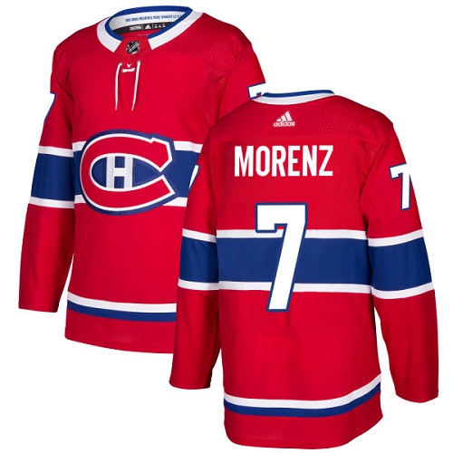 Adidas Montreal Canadiens #7 Howie Morenz Red Home Authentic Stitched Jersey Men's