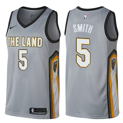 Cleveland Cavaliers #5 J.R. Smith Gray Swingman City Edition Jersey Mens