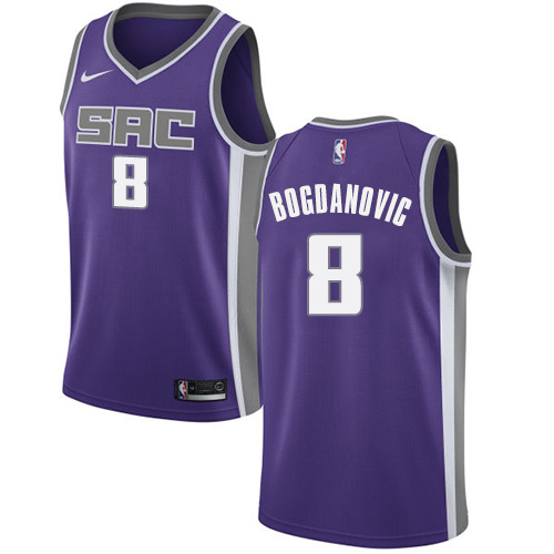 Sacramento Kings #8 Bogdan Bogdanovic Purple Youth Swingman Icon Edition Jersey Youth