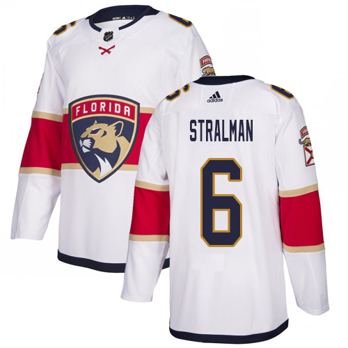 Adidas Florida Panthers #6 Anton Stralman White Road Authentic Stitched Jersey Men's