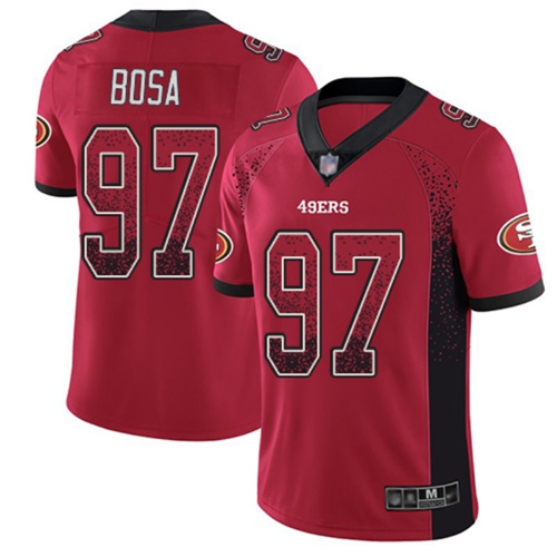 49ers #97 Nick Bosa Red Team Color Men's Stitched Limited Rush Drift Fashion Jersey