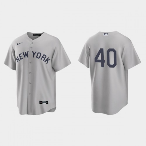New York New York Yankees #40 Luis Severino Men's Gray 2021 Field of Dreams Game Jersey Men's