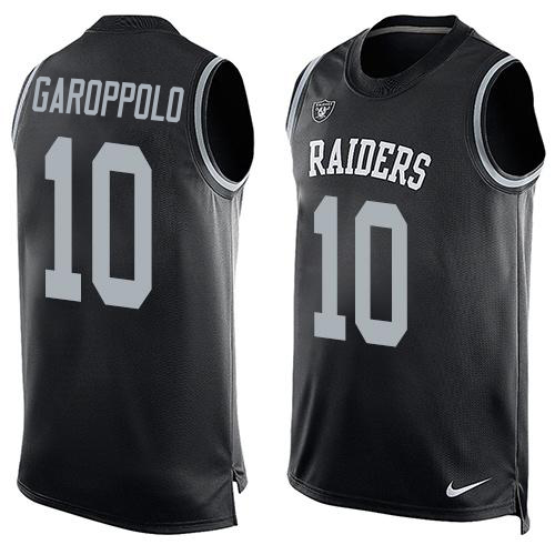 Raiders #10 Jimmy Garoppolo Black Team Color Men's Stitched Limited Tank Top Jersey