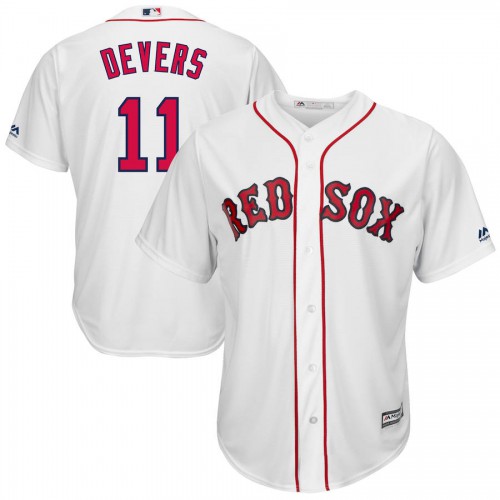 Boston Boston Red Sox #11 Rafael Devers Majestic Home Official Cool Base Player Jersey White Men's