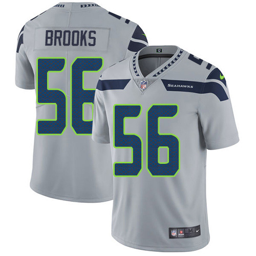 Seattle Seahawks #56 Jordyn Brooks Grey Alternate Men's Stitched Vapor Untouchable Limited Jersey Men's
