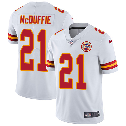 Chiefs #21 Trent McDuffie White Youth Stitched Vapor Untouchable Limited Jersey