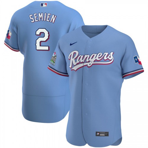 Texas Texas Rangers #2 Marcus Semien Men's Light Blue Alternate 2020 Authentic Team Jersey Men's