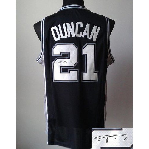 Revolution 30 Autographed San Antonio Spurs #21 Tim Duncan Black Stitched Jersey Mens