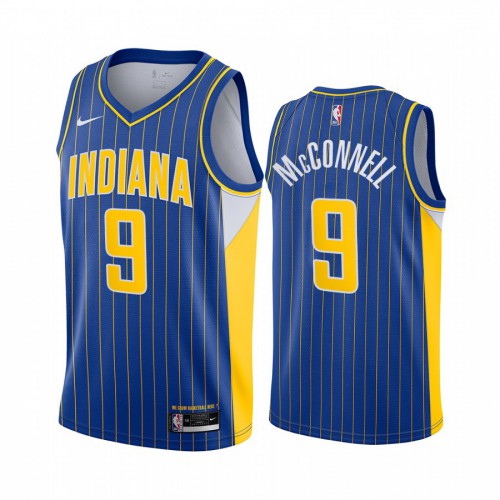 Indiana Pacers #9 T.J. McConnell Blue Womens Swingman 2020-21 City Edition Jersey Womens
