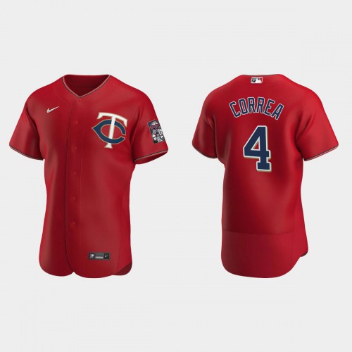 Minnesota Minnesota Twins #4 Carlos Correa Men's Red Alternate 2020 Authentic Official Team Jersey Men's