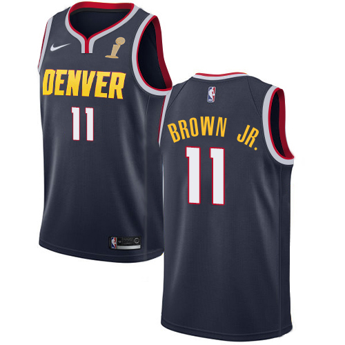 Nuggets #11 Bruce Brown Jr. Navy Women's 2023 Finals Champions Swingman Icon Edition Jersey