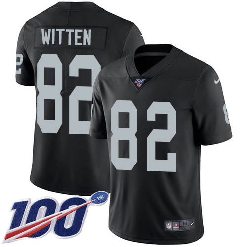 Las Vegas Raiders #82 Jason Witten Black Team Color Men's Stitched 100th Season Vapor Untouchable Limited Jersey Men's