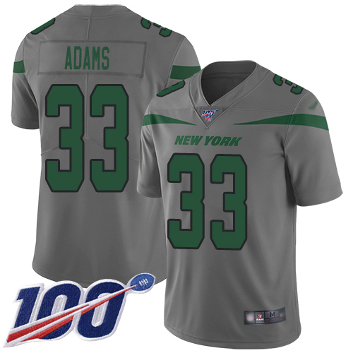 New York Jets #33 Jamal Adams Gray Youth Stitched Limited Inverted Legend 100th Season Jersey Youth