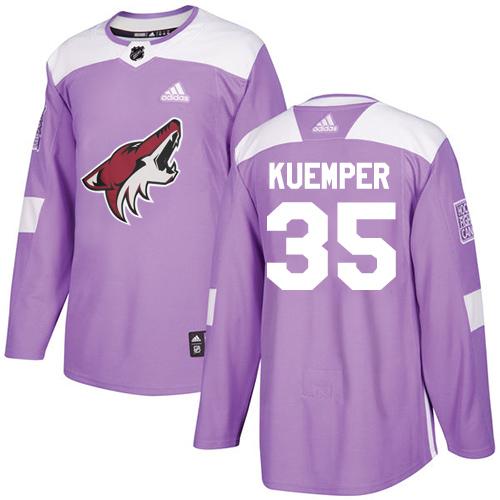 Adidas Arizona Coyotes #35 Darcy Kuemper Purple Authentic Fights Cancer Stitched Jersey Men's