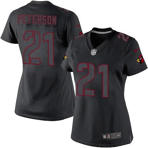 Cardinals #21 Patrick Peterson Black Impact Women's Stitched Limited Jersey