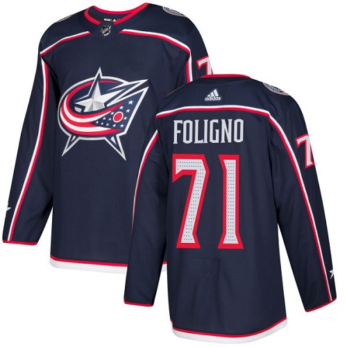 Adidas Columbus Blue Jackets #71 Nick Foligno Navy Blue Home Authentic Stitched Youth Jersey Youth