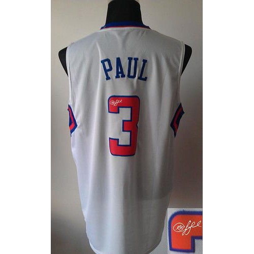 Revolution 30 Autographed Los Angeles Clippers #3 Chris Paul White Stitched Jersey Mens