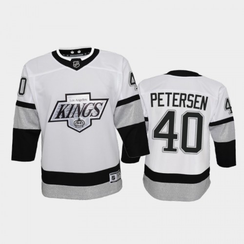 Adidas Los Angeles Kings #40 Cal Petersen Youth 2021-22 Alternate Game Jersey - White Youth