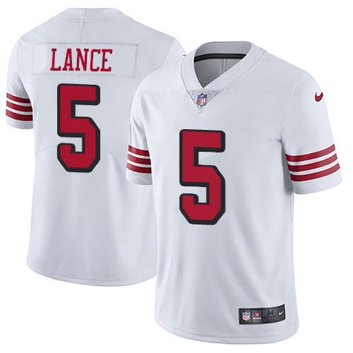 San Francisco 49ers #5 Trey Lance White Rush Men's Stitched Vapor Untouchable Limited Jersey