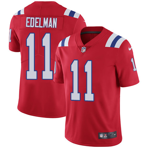 Patriots #11 Julian Edelman Red Alternate Youth Stitched Vapor Untouchable Limited Jersey