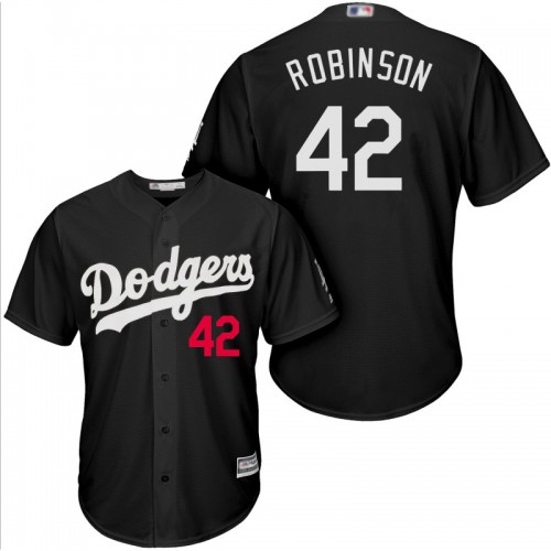 Los Angeles Dodgers #42 Jackie Robinson Black Turn Back The Clock Stitched Jersey Men's