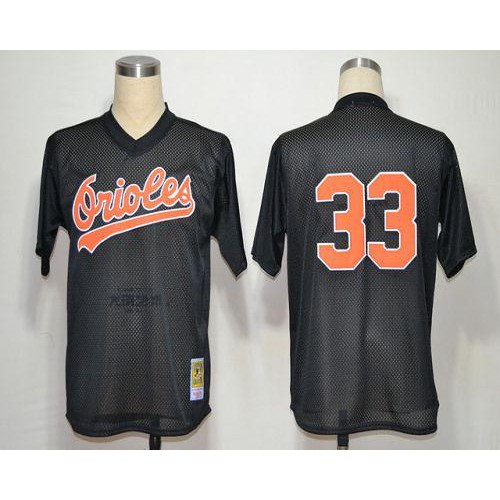 Mitchell and Ness Baltimore Orioles #33 Eddie Murray Throwback Black Stitched Jersey Men's