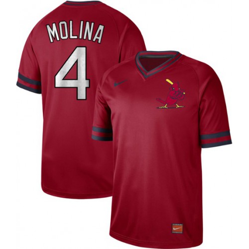 St.Louis Cardinals #4 Yadier Molina Red Authentic Cooperstown Collection Stitched Jersey Men's