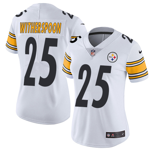 Steelers #25 Ahkello Witherspoon White Women's Stitched Vapor Untouchable Limited Jersey