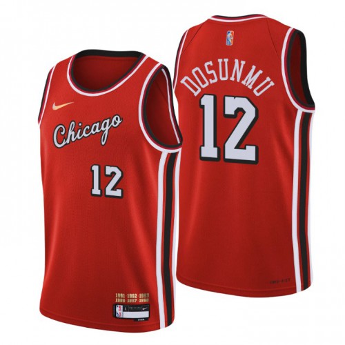 Chicago Chicago Bulls #12 Ayo Dosunmu Mens Red 2021/22 Swingman Jersey - City Edition Mens