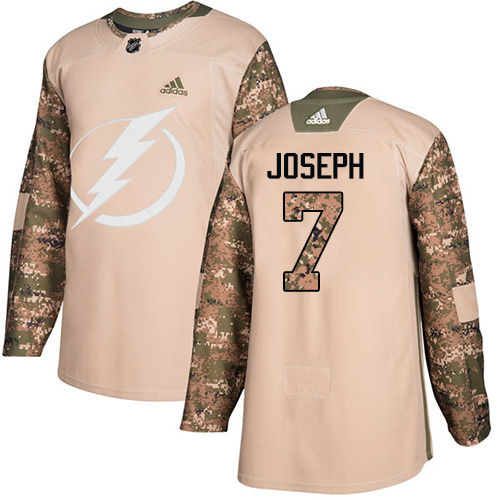 Adidas Tampa Bay Lightning #7 Mathieu Joseph Camo Authentic 2017 Veterans Day Stitched Jersey Men's