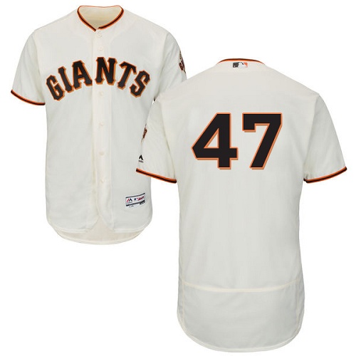 San Francisco Giants #47 Johnny Cueto Cream Flexbase Authentic Collection Stitched Jersey Men's