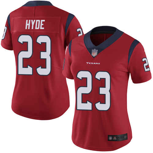 Houston Texans #23 Carlos Hyde Red Alternate Women's Stitched Vapor Untouchable Limited Jersey Womens