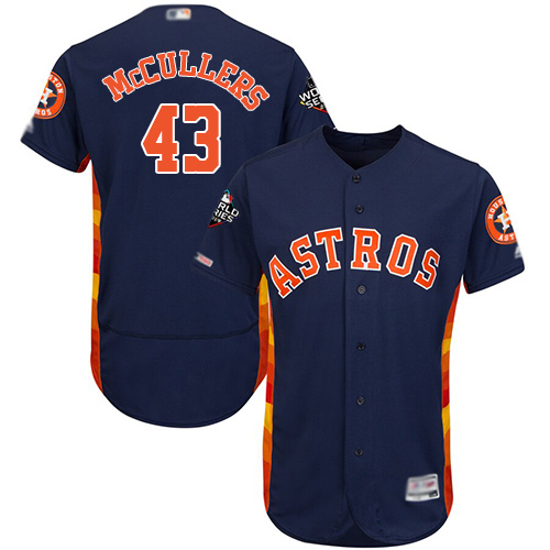 Houston Astros #43 Lance McCullers Navy Blue Flexbase Authentic Collection 2019 World Series Bound Stitched Jersey Men's