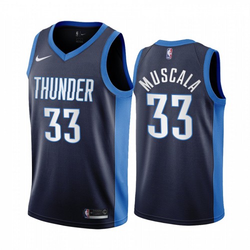 Oklahoma City Oklahoma City Thunder #33 Mike Muscala Navy Womens Swingman 2020-21 Earned Edition Jersey Womens