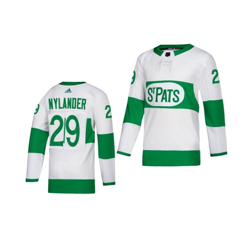 Adidas Maple Toronto Maple Leafs #29 William Nylander White 2019 St. Patrick's Day Authentic Player Stitched Youth Jersey Youth