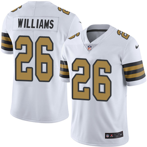 New Orleans Saints #26 P.J. Williams White Men's Stitched Limited Rush Jersey Men's