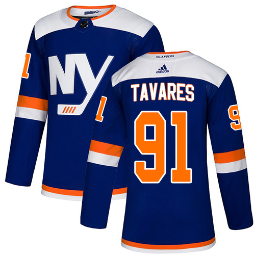Adidas New York Islanders #91 John Tavares Blue Authentic Alternate Stitched Jersey Men's