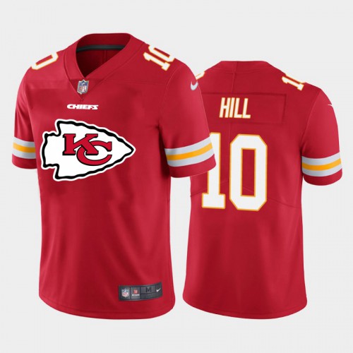 Kansas City Kansas City Chiefs #10 Tyreek Hill Red Men's Big Team Logo Player Vapor Limited Jersey Men's