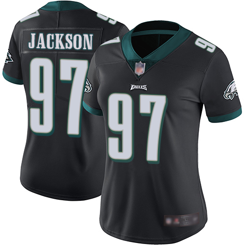 Philadelphia Eagles #97 Malik Jackson Black Alternate Women's Stitched Vapor Untouchable Limited Jersey Womens