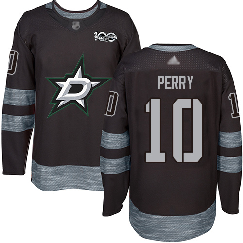 Adidas Dallas Stars #10 Corey Perry Black 1917-2017 100th Anniversary Stitched Jersey Men's