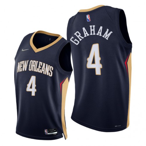New Orleans Pelicans #4 Devonte Graham Womens 2021-22 75th Diamond Anniversary Jersey Navy Womens