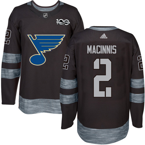 Adidas St. Louis Blues #2 Al MacInnis Black 1917-2017 100th Anniversary Stitched Jersey Men's