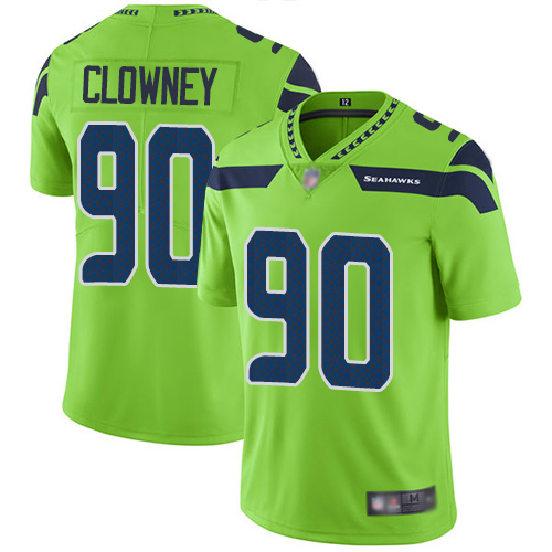 Seattle Seahawks #90 Jadeveon Clowney Green Youth Stitched Limited Rush Jersey Youth