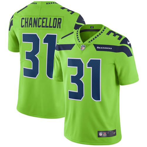 Seattle Seahawks #31 Kam Chancellor Green Men's Stitched Limited Rush Jersey Men's