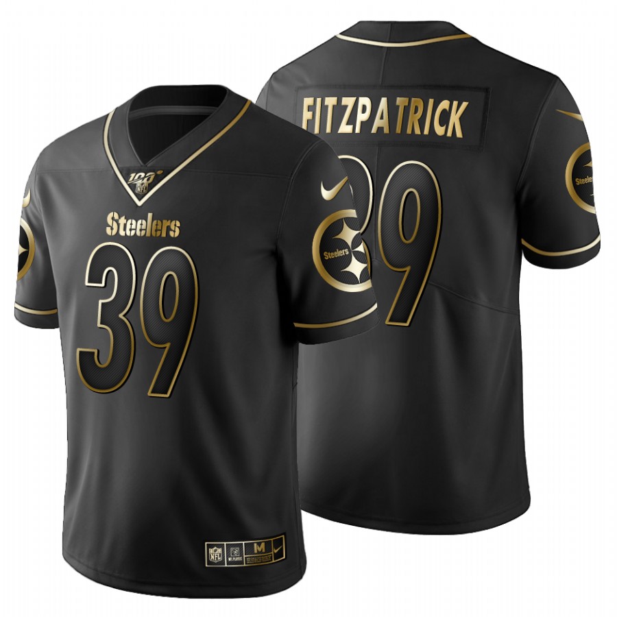 Pittsburgh Steelers #39 Minkah Fitzpatrick Men's Black Golden Limited 100 Jersey