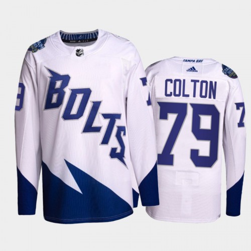 Adidas Tampa Bay Lightning #79 Ross Colton Men's 2022 Stadium Series Authentic Jersey - White Men's