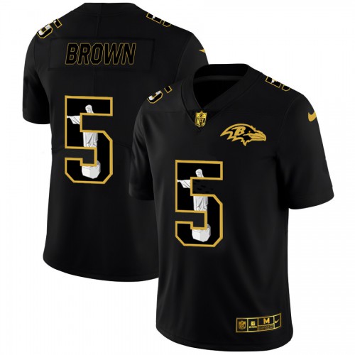 Baltimore Baltimore Ravens #5 Marquise Brown Carbon Black Vapor Cristo Redentor Limited Jersey Men's