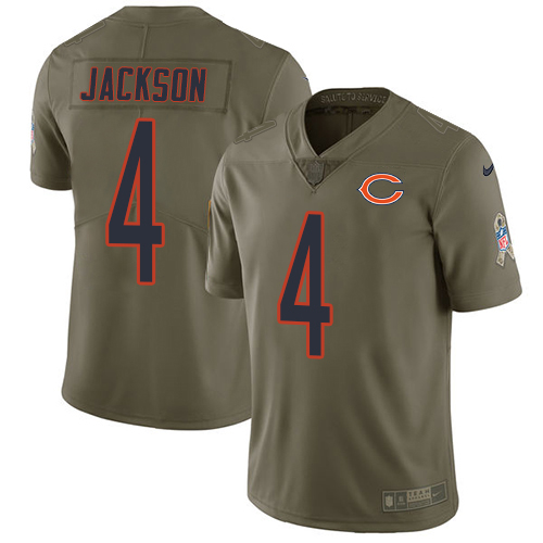 Bears #4 Eddie Jackson Olive Youth Stitched Limited 2017 Salute To Service Jersey